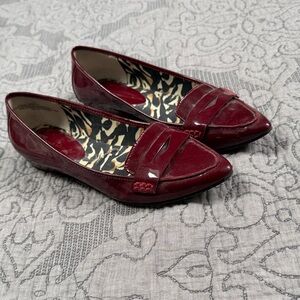 Anne Klein Women's Burgundy Patent Pointed Loafers